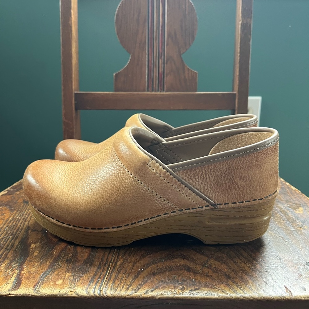 Dansko Tan Leather Clogs - Picture 2 of 6